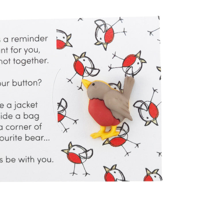 Someone Is Saying Hello | Chirpy Robin | Button Wishes Sew On Token | Cracker Filler