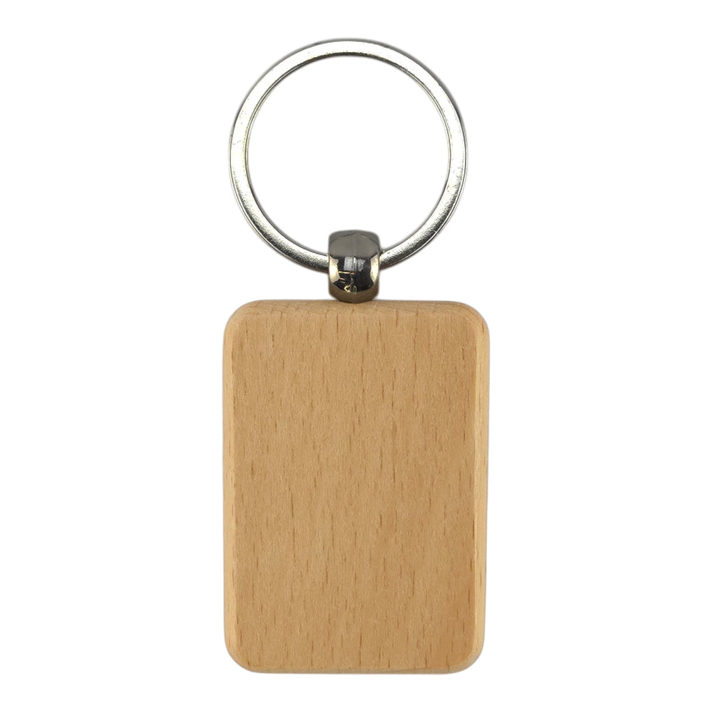Rectangular Wooden Keyring | Plain | Mini Gift | Cracker Filler