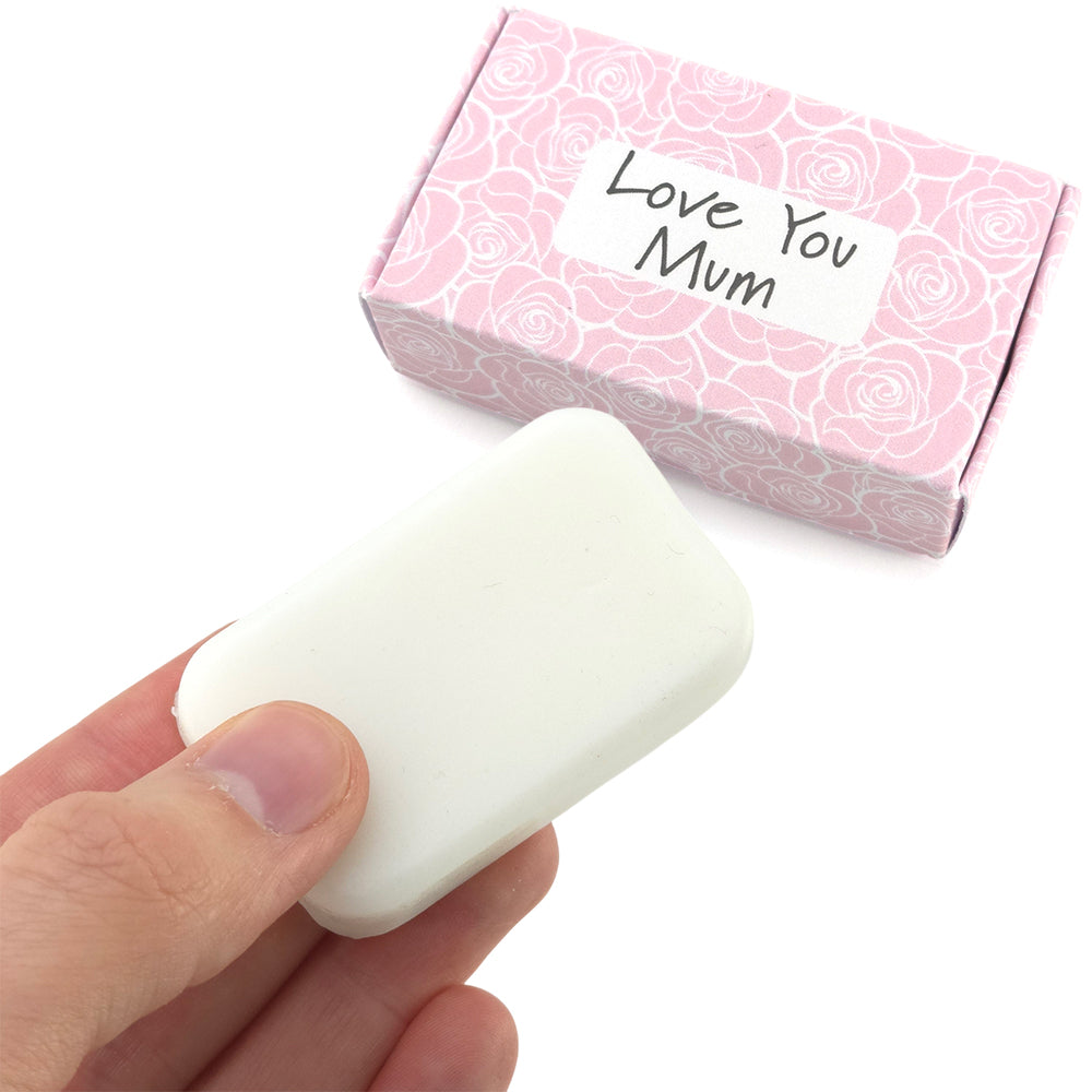 Love You Mum | Tea Rose & Peony | 20g Travel Soap Bar | Mini Gift Cracker Filler