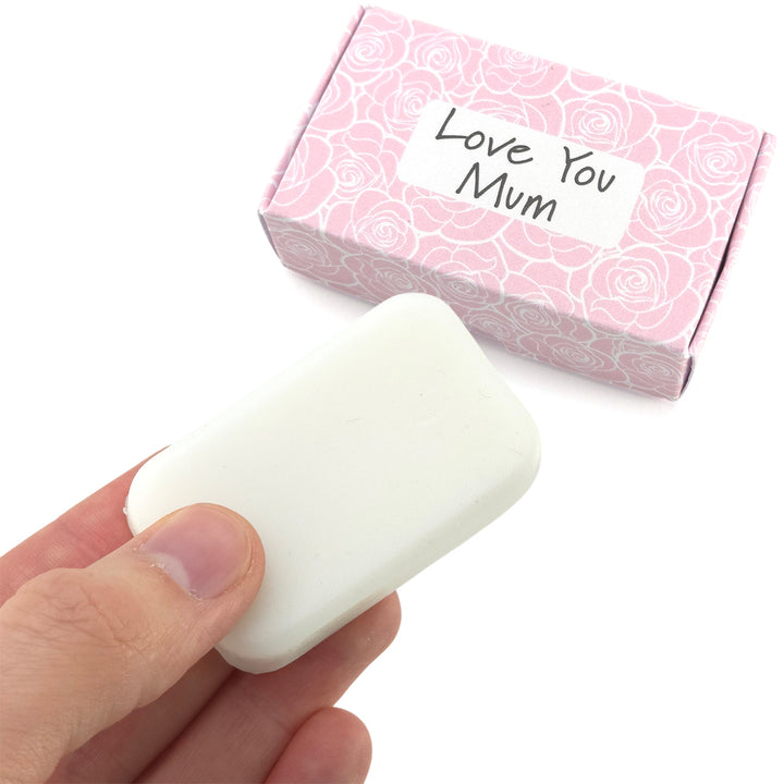 Love You Mum | Tea Rose & Peony | 20g Travel Soap Bar | Mini Gift Cracker Filler