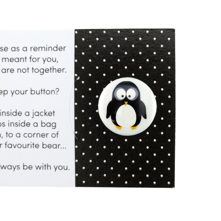 Why Fly When You Can Waddle | Penguin | Button Wishes Sew On Token | Mini Gift