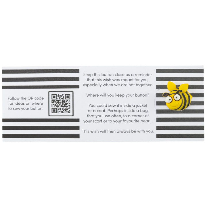 Always Bee Crazy | Button Wishes Sew On Token | Little Gift | Cracker Filler