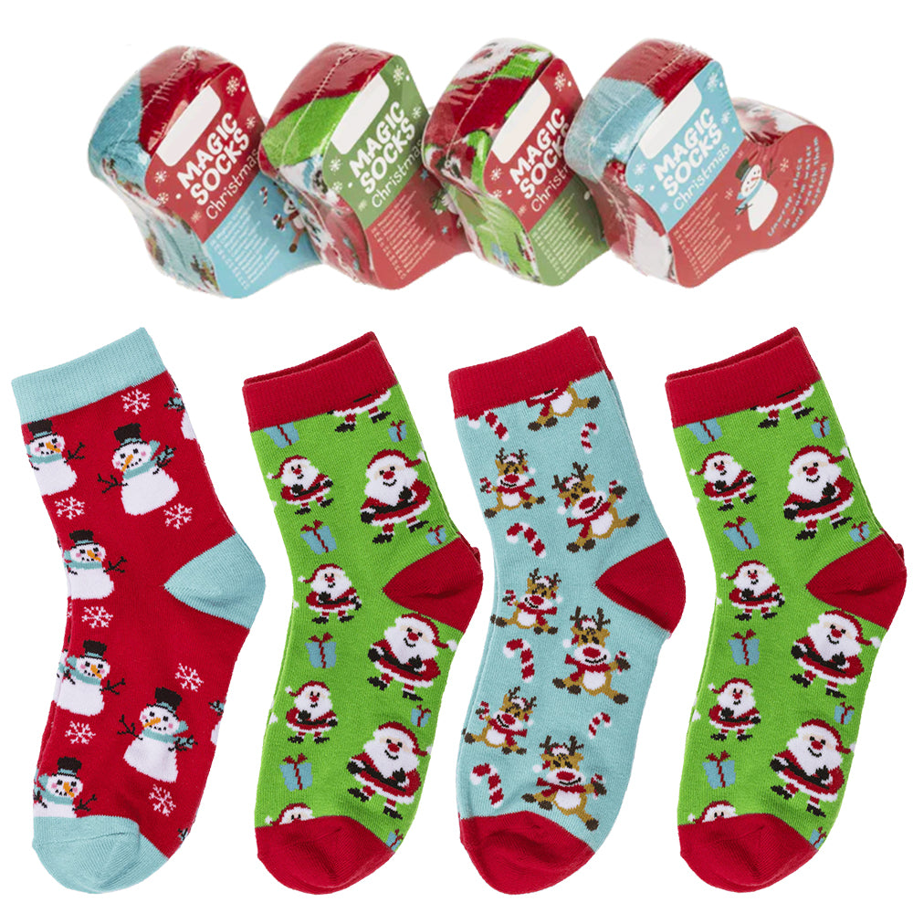 Kids Magic Christmas Socks | UK Shoe 5 to 2 | Cracker Filler Gift