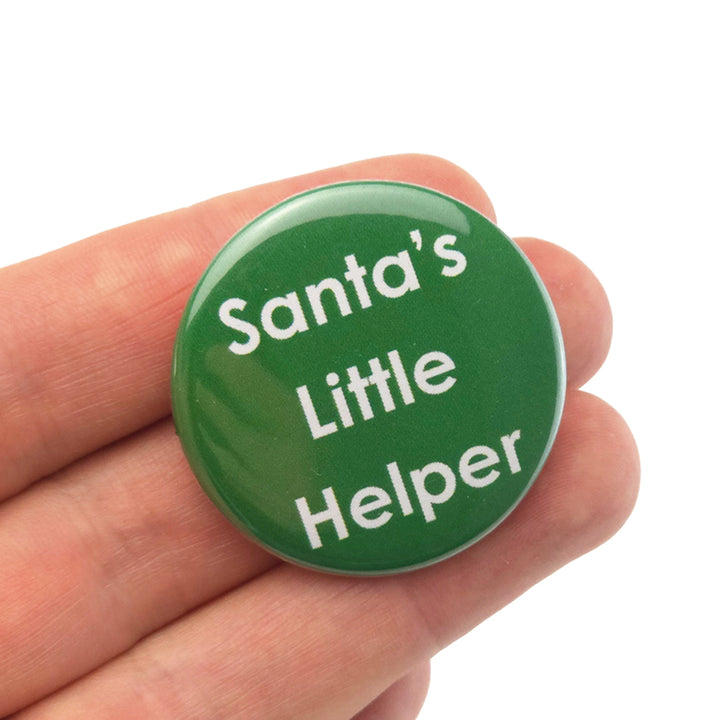 Santa's Little Helper | 38mm Button Pin Badge | Mini Gift | Cracker Filler