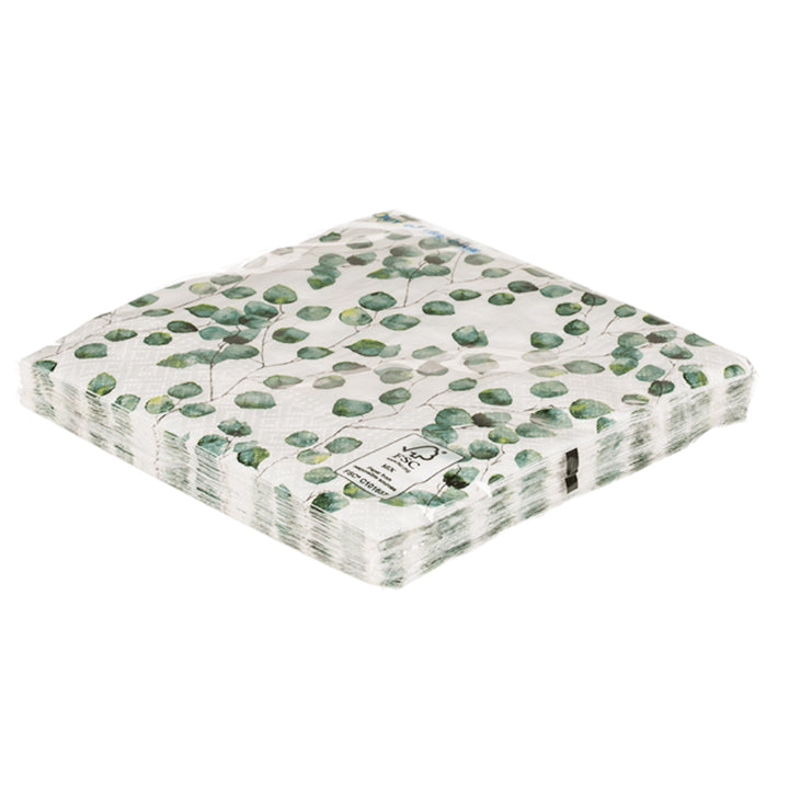 20 3 Ply Napkins 33cm x 33cm | Eucalyptus Leaves Design