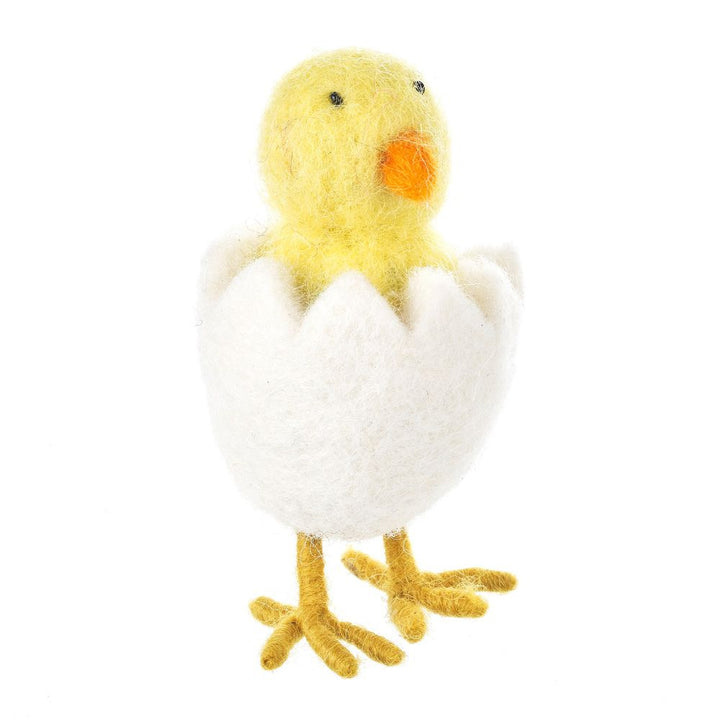 Single 10cm Felted Hatching Chick for Easter Decoration | Fairtrade Felt