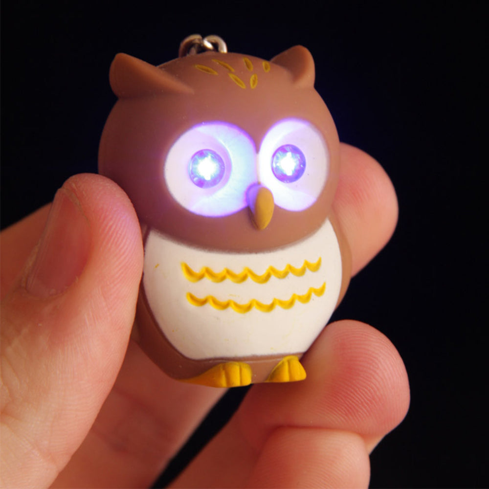 Owl Keyring | LED Torch & Hooting Sound | Single | Mini Gift | Cracker Filler