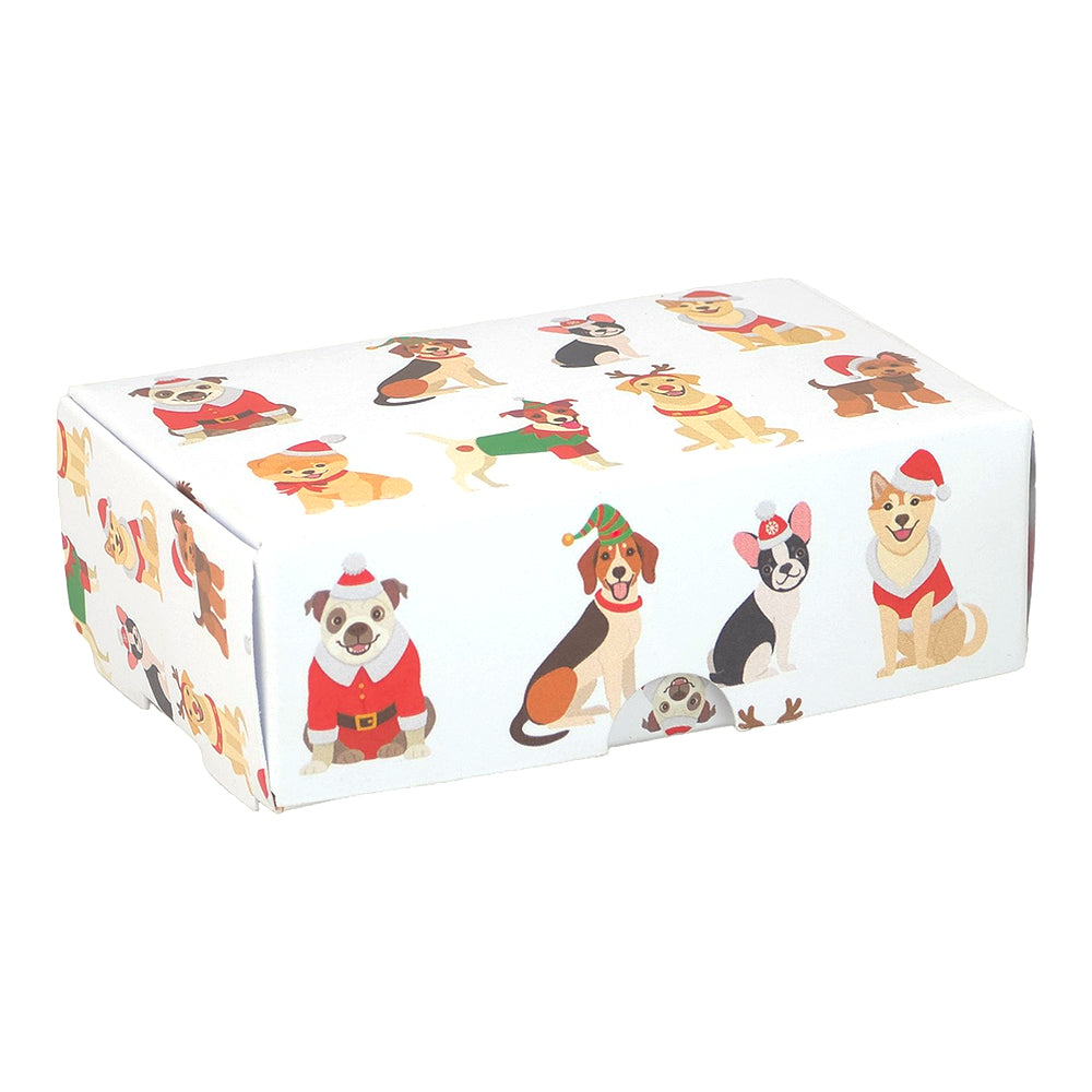 Christmas Dogs | Mini Gift Box | Soap Bar Sized | 6 Boxes | 57x88x30mm