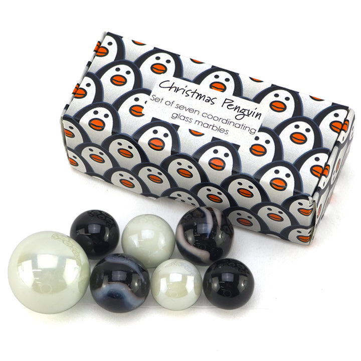 Christmas Penguin | Mini Box of Marbles for Kids | Cracker Filler | Little Gift
