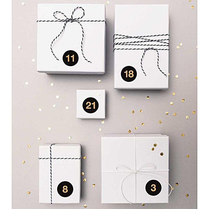 24 Advent Calendar Stickers | With Foil Numbers | 3cm Wide