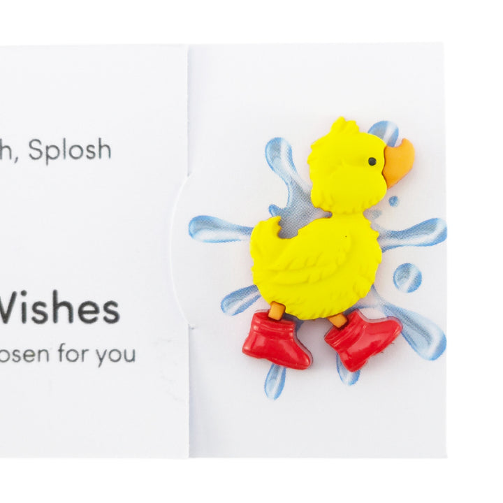 Splish, Splash, Splosh | Duck | Button Wishes Sew On Token | Cracker Filler