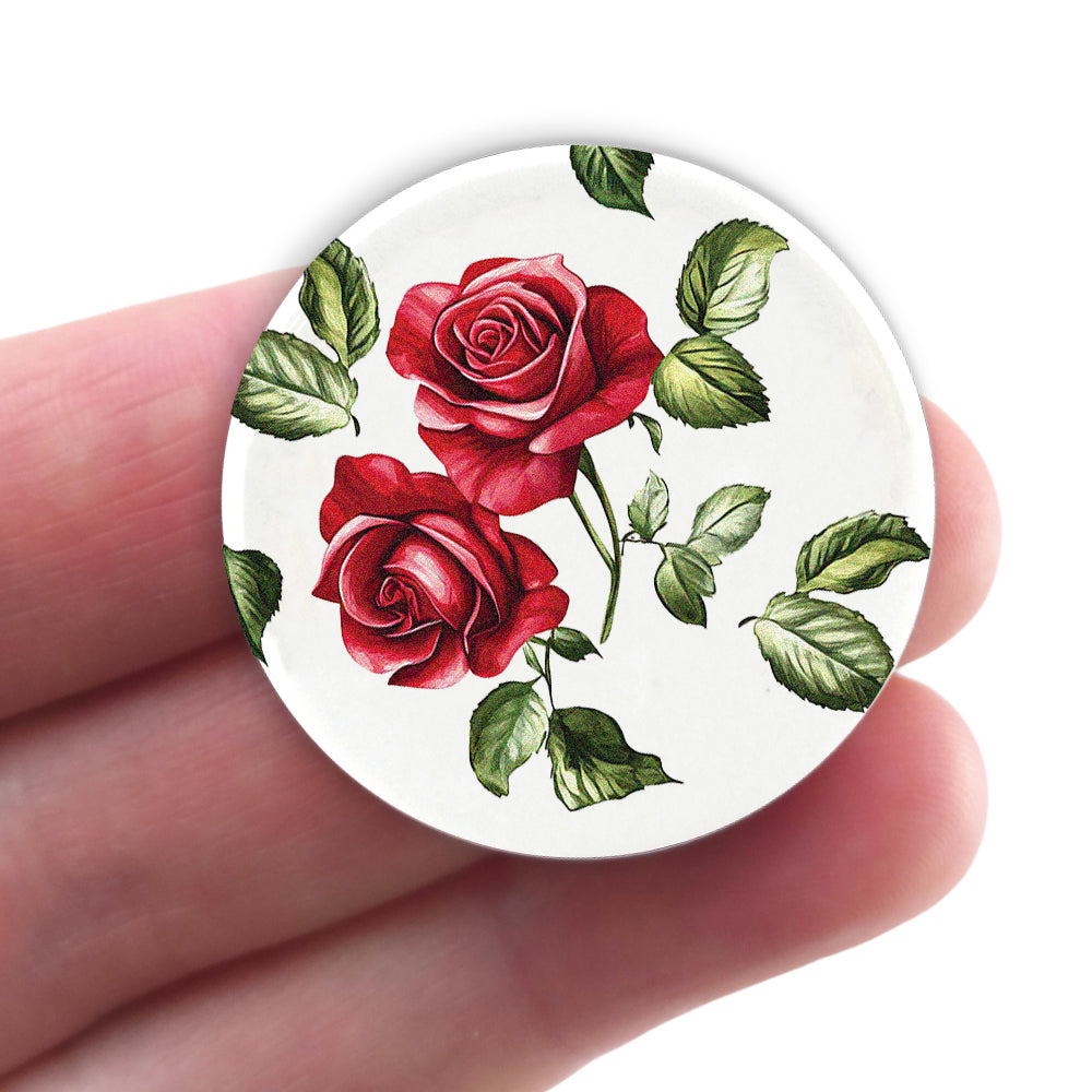 Romantic Rose | 38mm Button Pin Badge | Little Valentines Gift | Cracker Filler