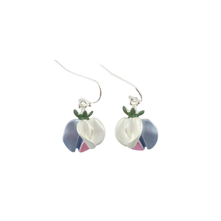 Sweet Pea Bouquet |  Silver Plated Earrings | Little Gift | Cracker Filler