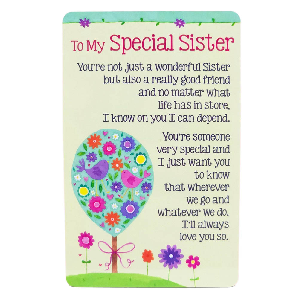To My Special Sister | Mini Keepsake Card & Verse | Cracker Filler | Little Gift