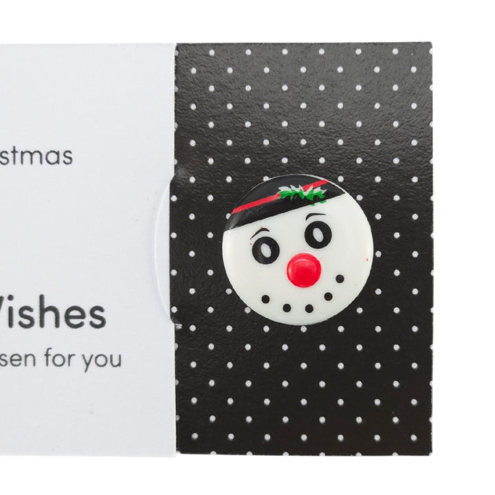 Happy Christmas | Snowman | Button Wishes Sew On Token | Cracker Filler