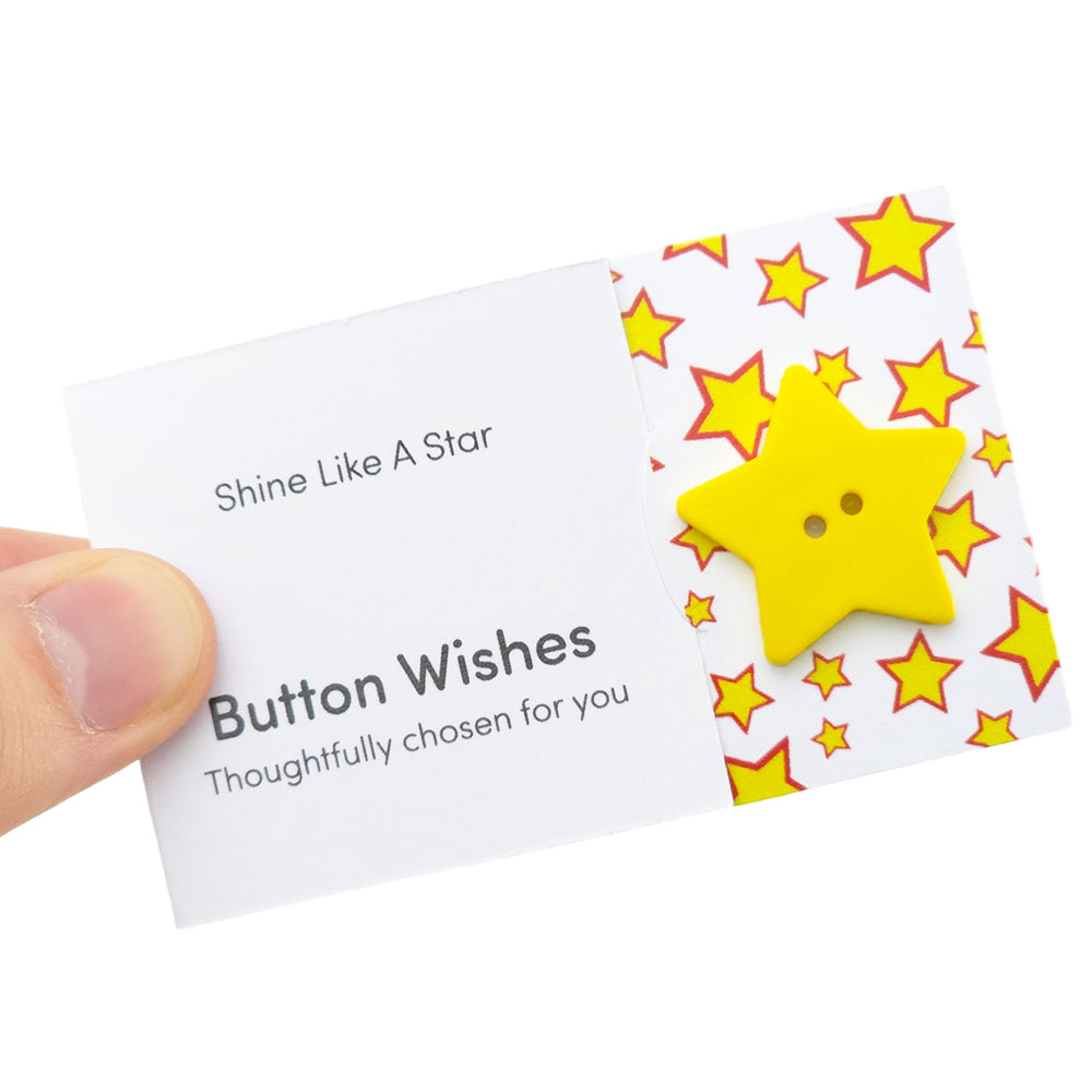 Shine Like a Star | Button Wishes Sew On Token | Mini Gift | Cracker Filler