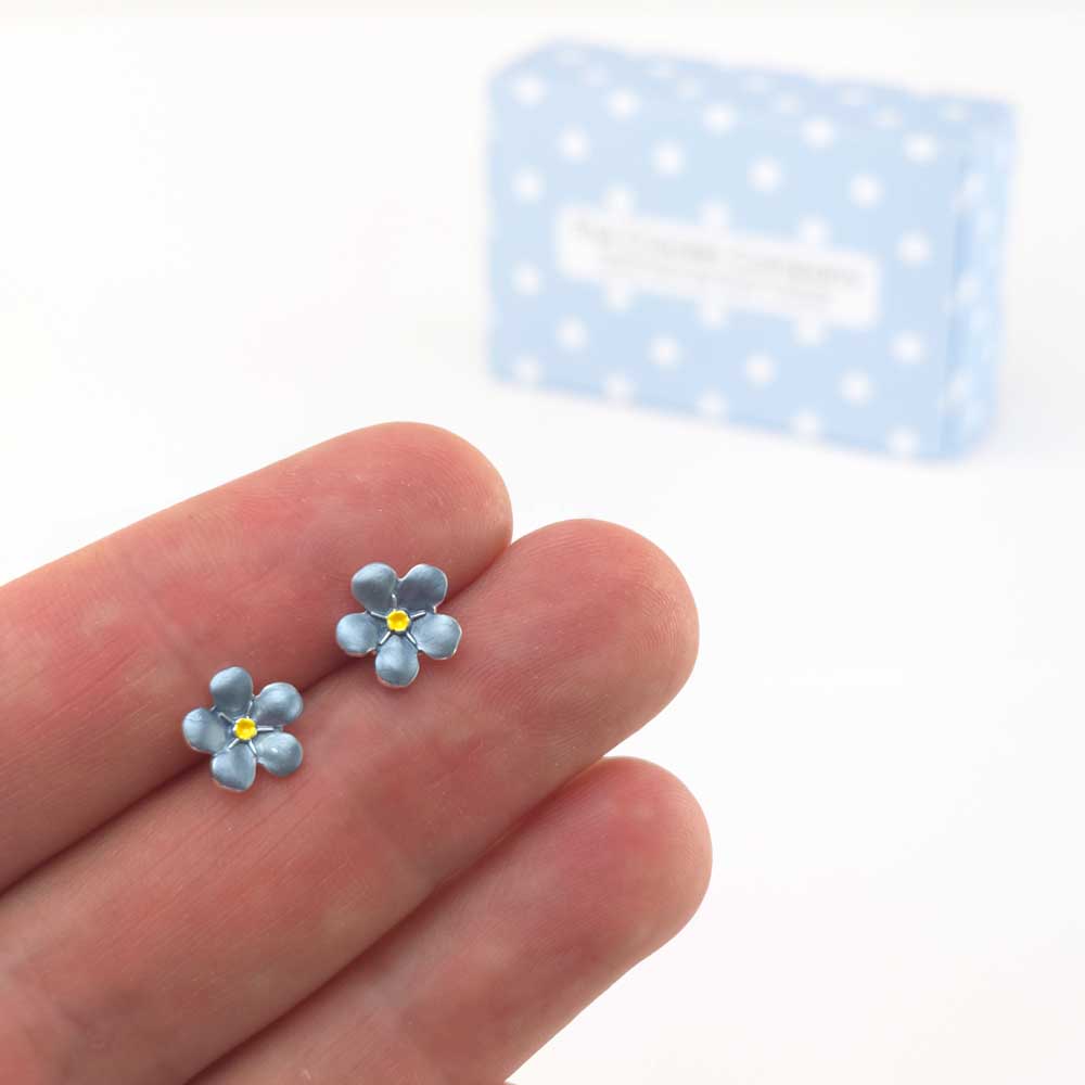 Dainty Forget Me Not | Silver Tone Stud Earrings | Mini Gift | Cracker Filler