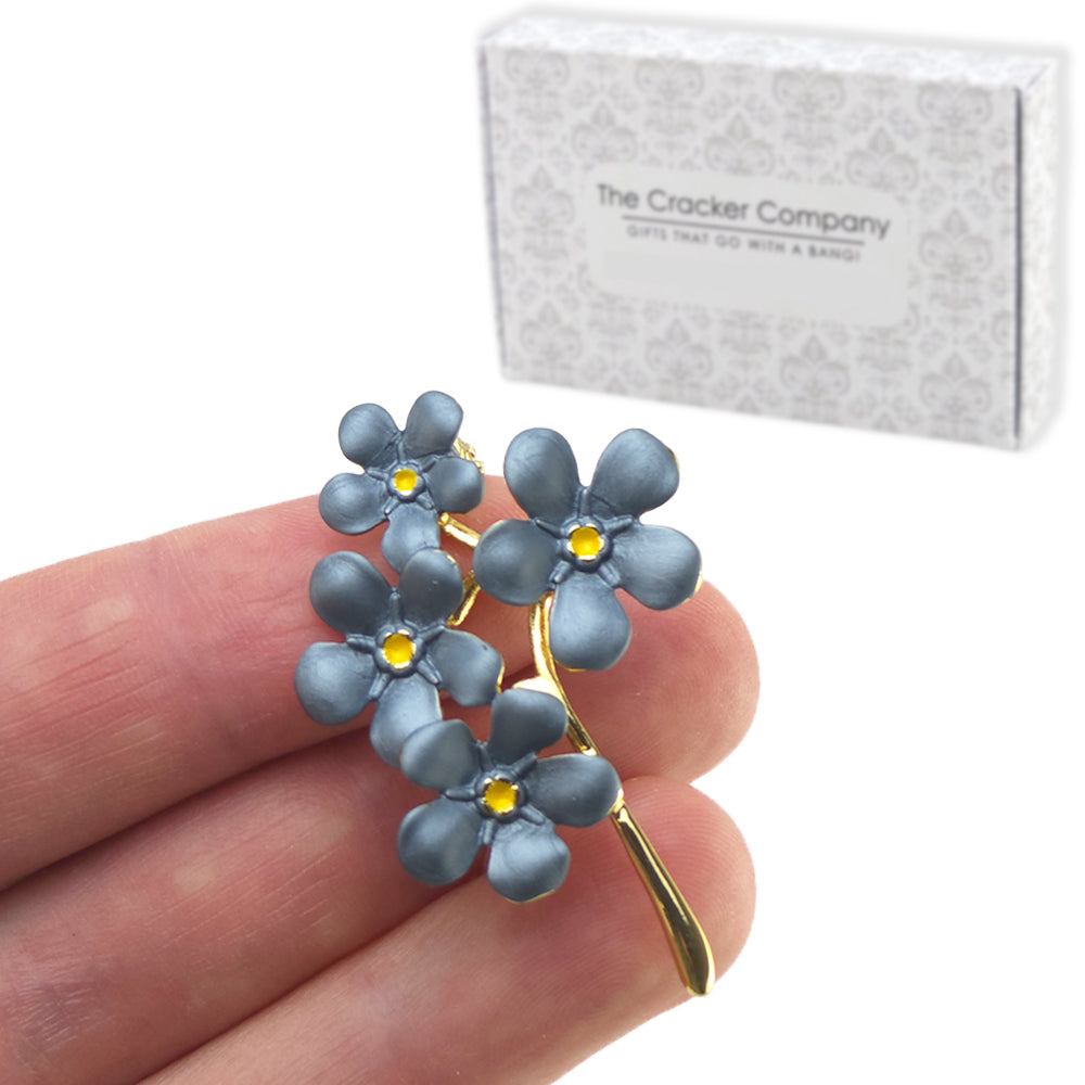 Forget Me Not | 14k Gold Plated Brooch | Little Gift | Cracker Filler