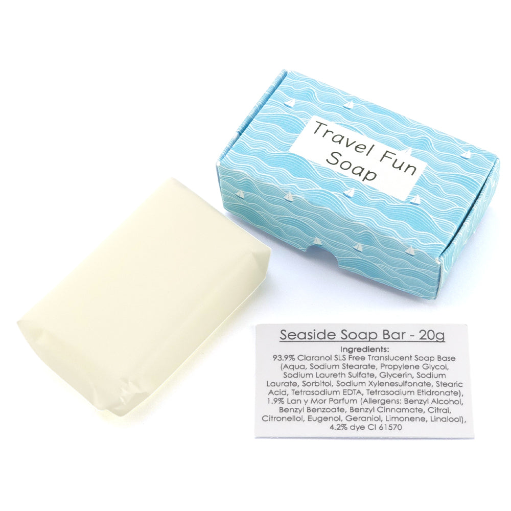 Travel Fun Soap | Seaside | 20g Travel Soap Bar | Mini Gift | Cracker Filler