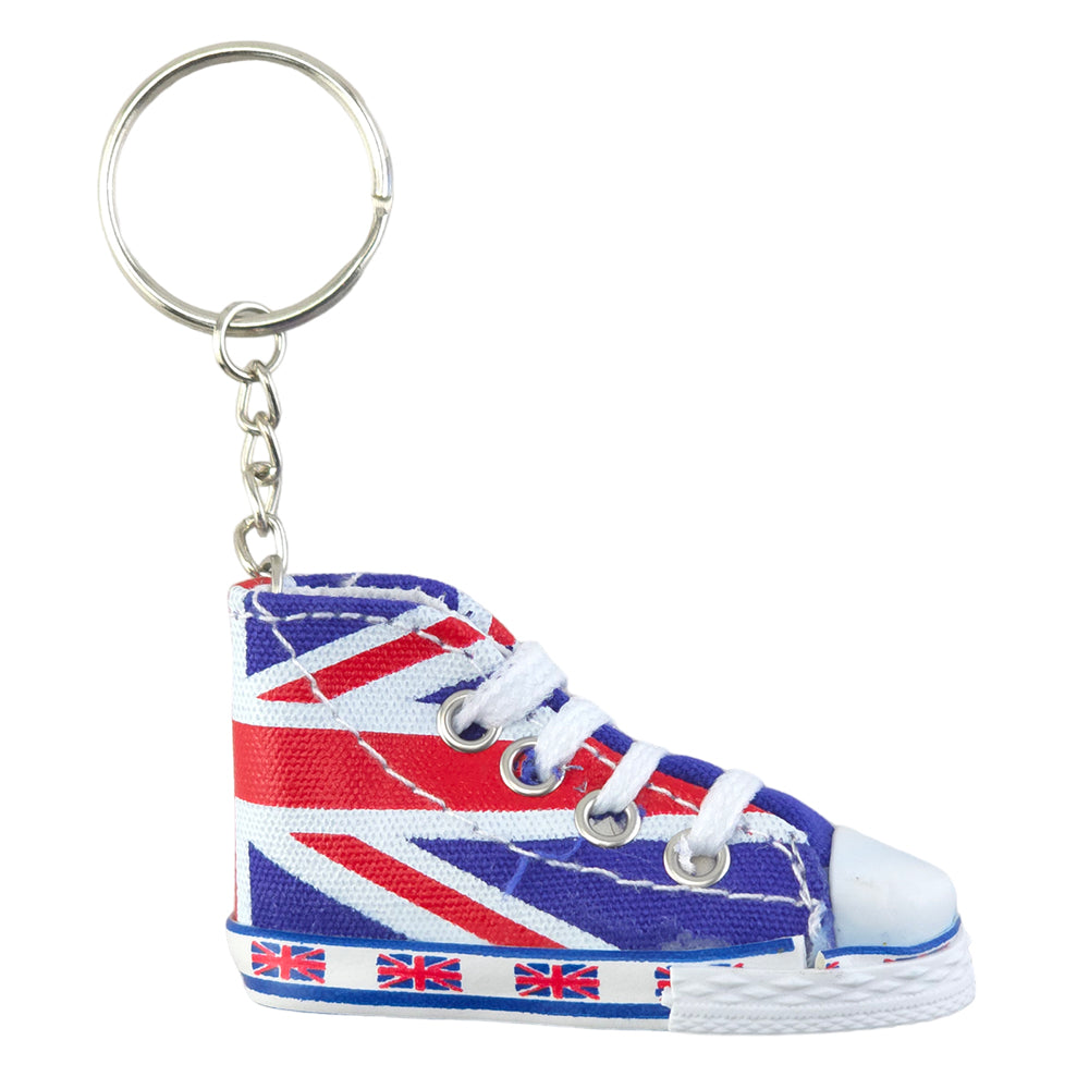 Union Jack | Canvas High Top Trainer Keyring | Mini Gift | Cracker Filler