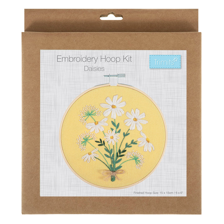 Daisies | Embroidery Craft Kit with Hoop | 15cm | Boxed Gift