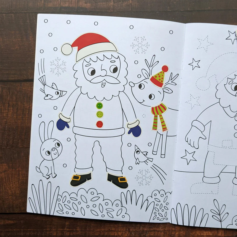 Santa | Christmas Dress Me Up Colouring & Activity Book for Kids | 100+ Stickers