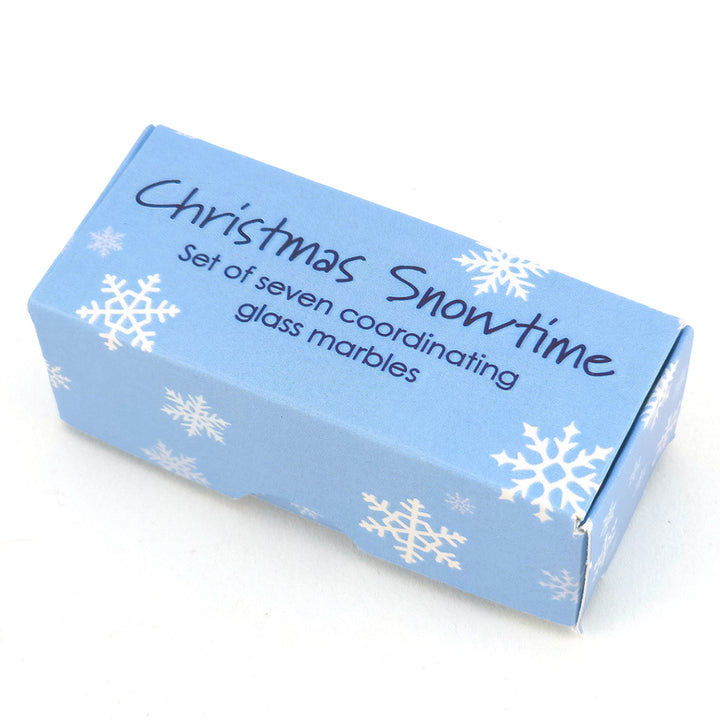 Christmas Snowtime | Mini Box of Marbles for Kids | Cracker Filler | Little Gift