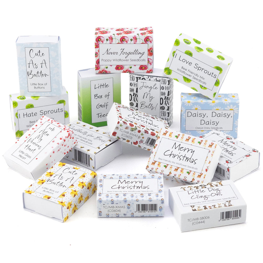 Willow & Robin | Merry Christmas Bee Mix 6 Seedballs | Cracker Filler Mini Gift