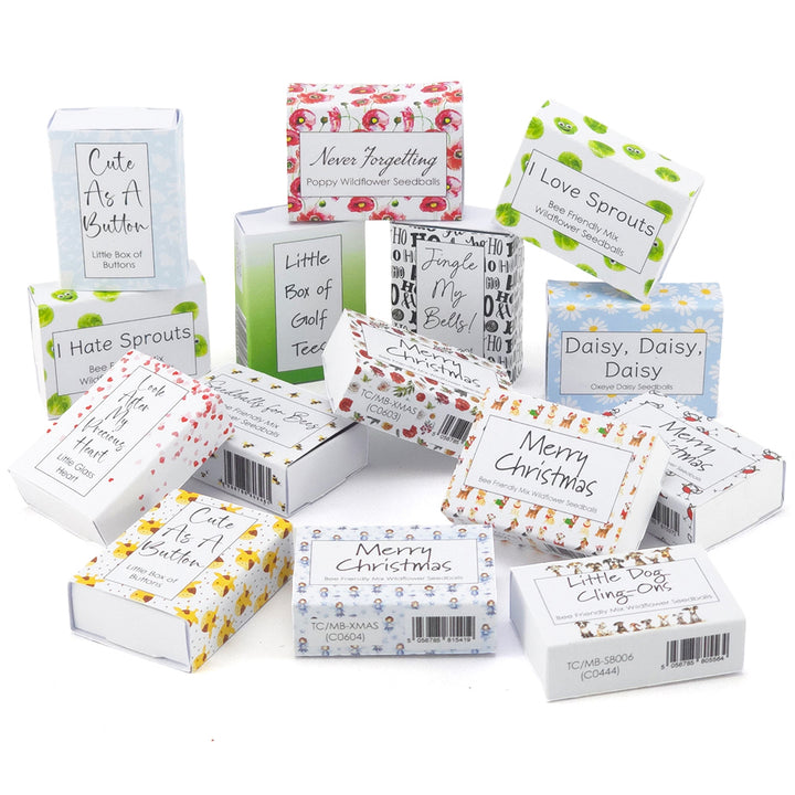 Willow & Robin | Merry Christmas Bee Mix 6 Seedballs | Cracker Filler Mini Gift