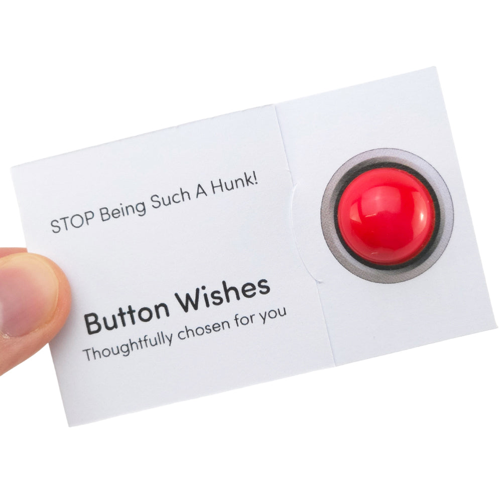 STOP Being Such a Hunk | Button Wishes Sew On Token | Mini Gift | Cracker Filler