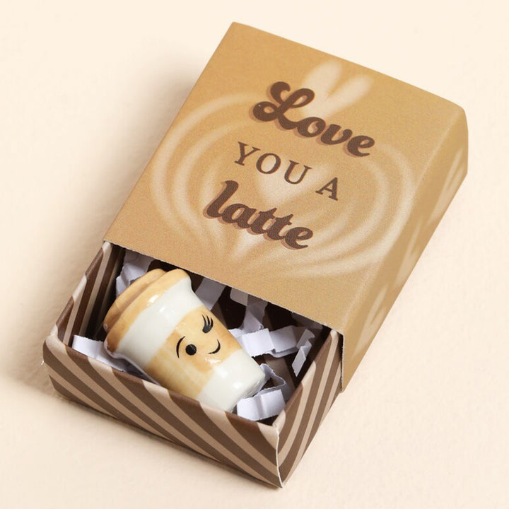 Love You A Latte | Mini Matchbox &amp; Coffee Token | Little Gift | Cracker Filler