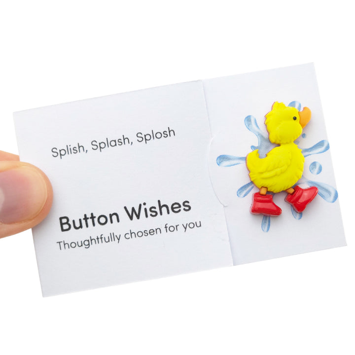 Splish, Splash, Splosh | Duck | Button Wishes Sew On Token | Cracker Filler