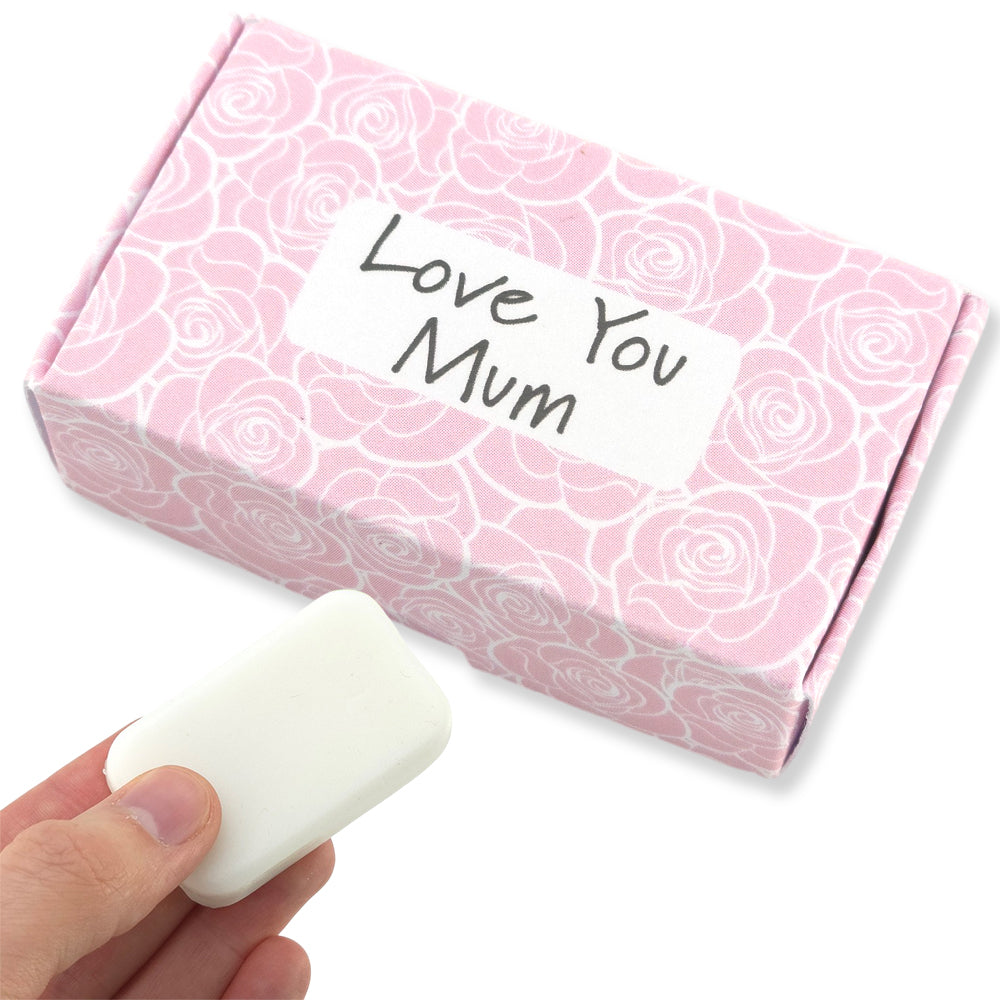 Love You Mum | Tea Rose & Peony | 20g Travel Soap Bar | Little Gift Cracker Filler