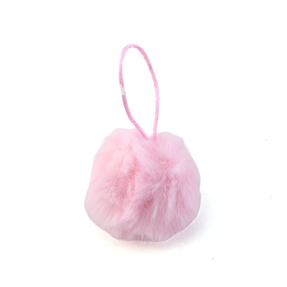 Hanging Faux Fur Pom Pom | 4cm Wide | Mini Gift | Cracker Filler