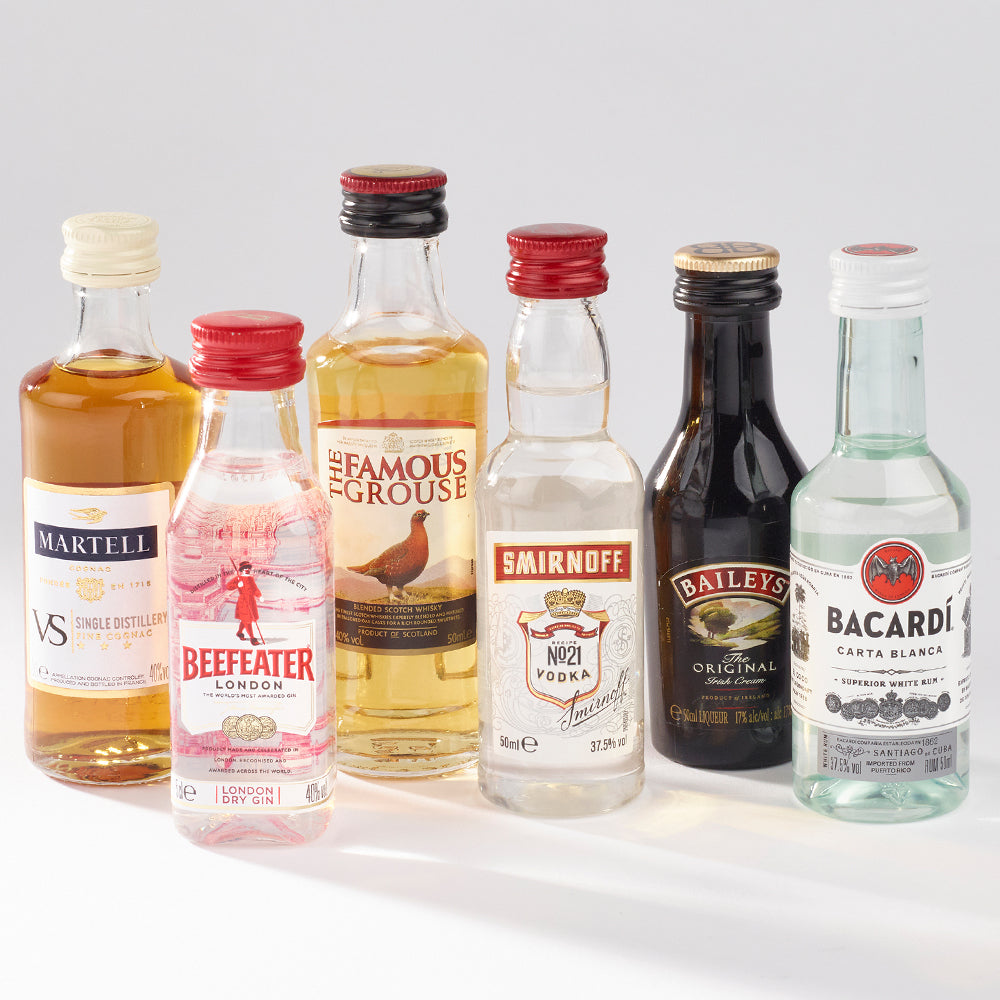 6 Miniature Spirits Christmas Crackers | 33cm | Assorted Drinks