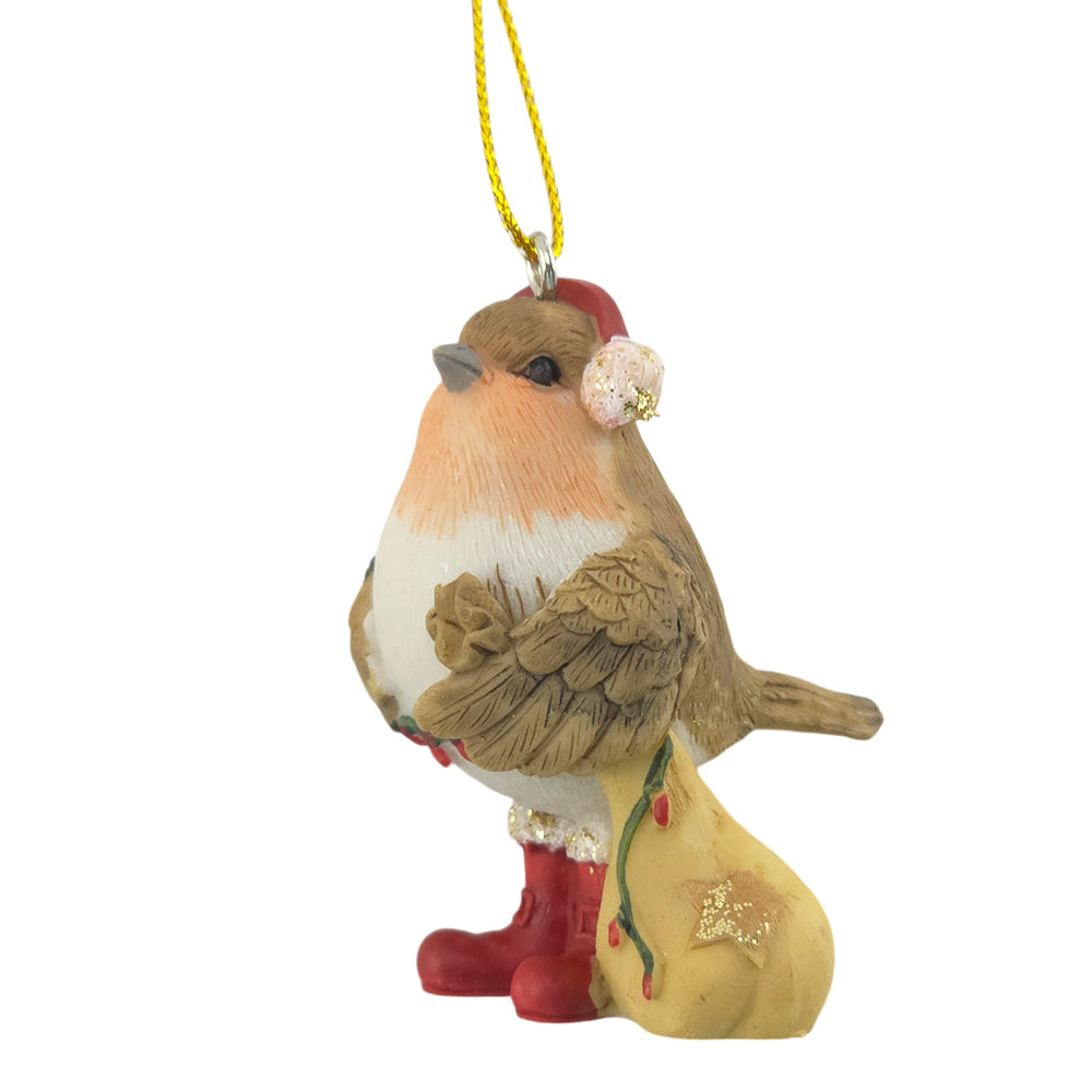 Christmas Robin with Sack | Hanging Tree Decoration | Gisela Graham