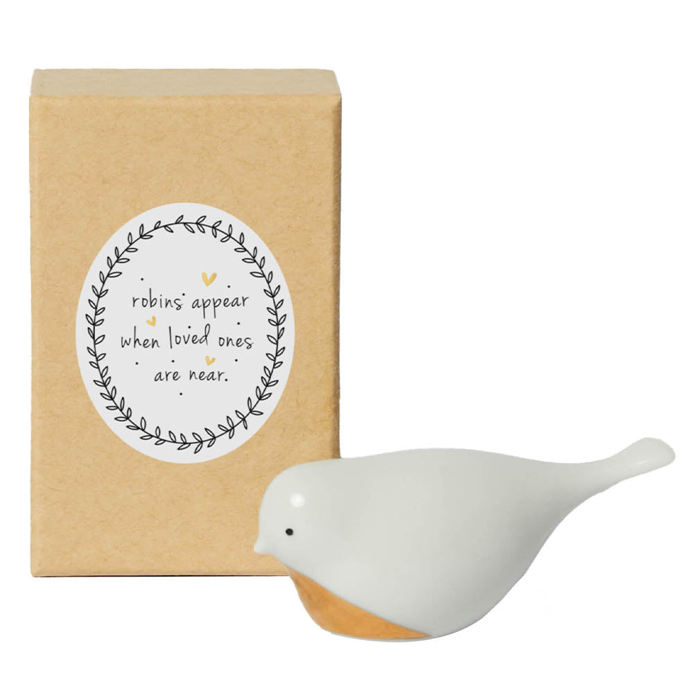 Robins Appear When Loved Ones Are Near | Boxed Porcelain Robin | Cracker Filler