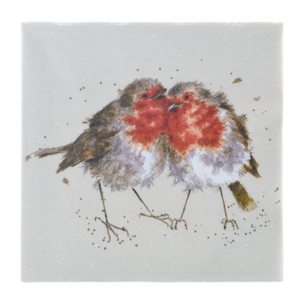 Christmas Robins | 20 3ply Beverage Napkins | Wrendale Designs