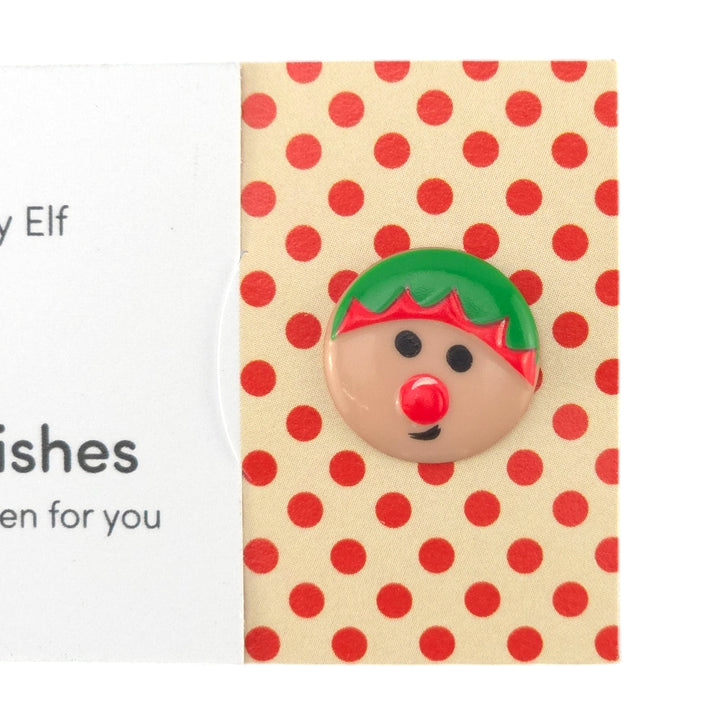 Be a Happy Elf | Christmas | Button Wishes Sew On Token | Cracker Filler