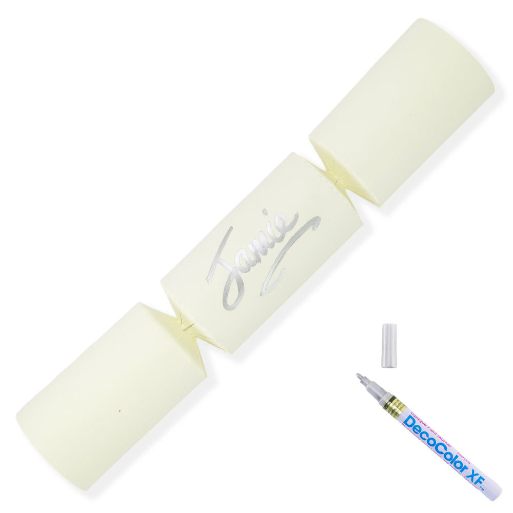 Ivory | 12 Personalise Your Own Crackers | Make &amp; Fill Your Own | With Pen