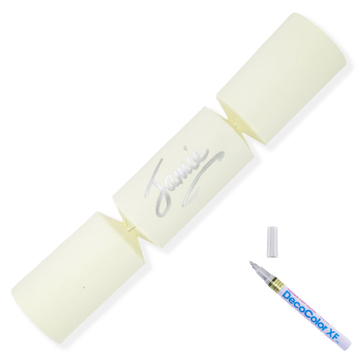 Ivory | 12 Personalise Your Own Crackers | Make &amp; Fill Your Own | With Pen