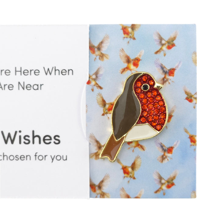 Loved Ones are Here, Robins Are Near | Button Wishes Sew On Token | Mini Gift