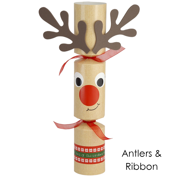 Build Your Own | 6 Standy Uppy Rudolph Christmas Crackers | Craft Kit
