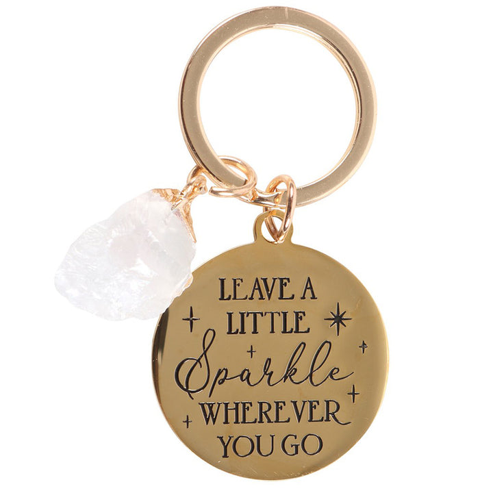 Leave a Little Sparkle | Clear Quartz Keyring | Mini Gift | Cracker Filler