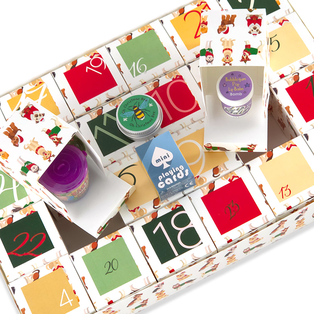Advent Calendar Making Kit | 24 Cube Boxes &amp; Outer Box | Christmas Dogs