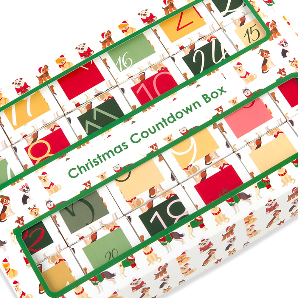 Advent Calendar Making Kit | 24 Cube Boxes &amp; Outer Box | Christmas Dogs