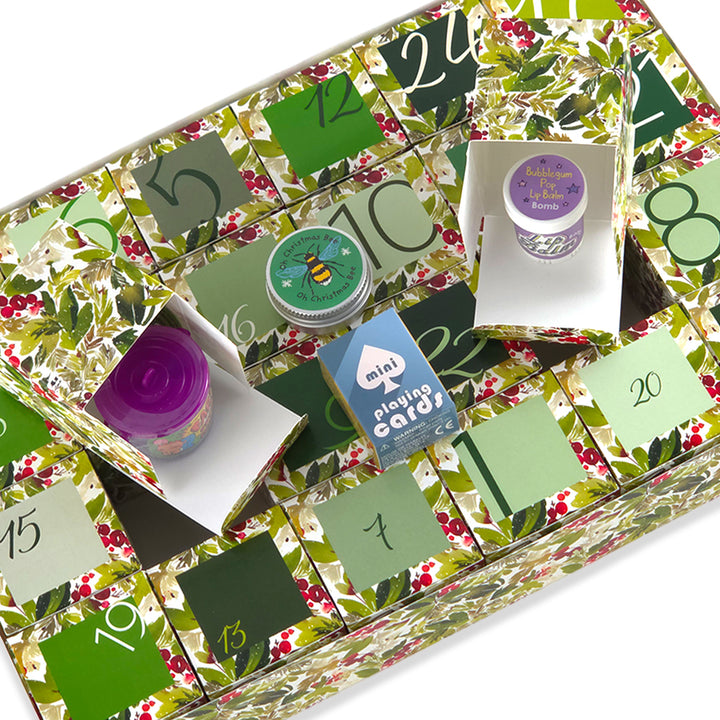 Personalised Advent Calendar Kit | 24 Cubes &amp; Outer Box | Watercolour Berries