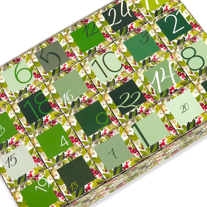 Personalised Advent Calendar Kit | 24 Cubes &amp; Outer Box | Watercolour Berries