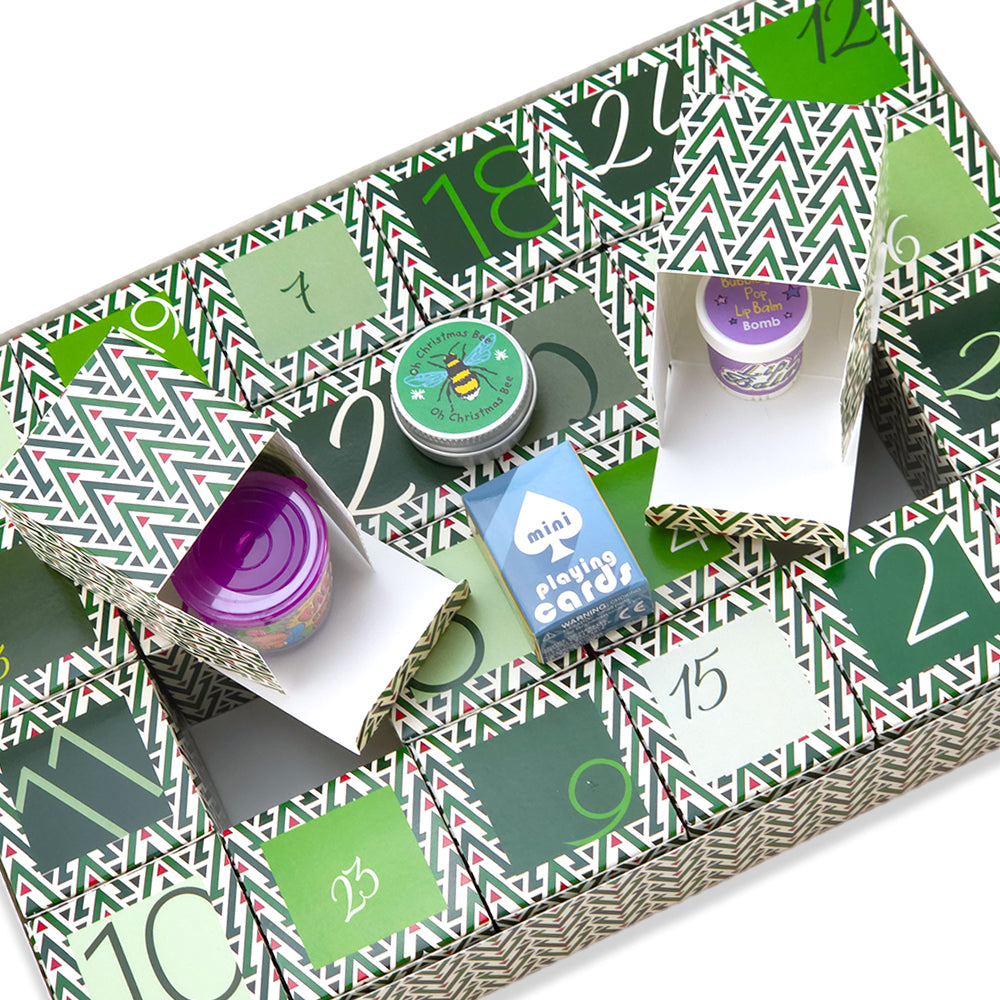 Personalised Advent Calendar Kit | 24 Cubes &amp; Outer Box | Geometric Christmas