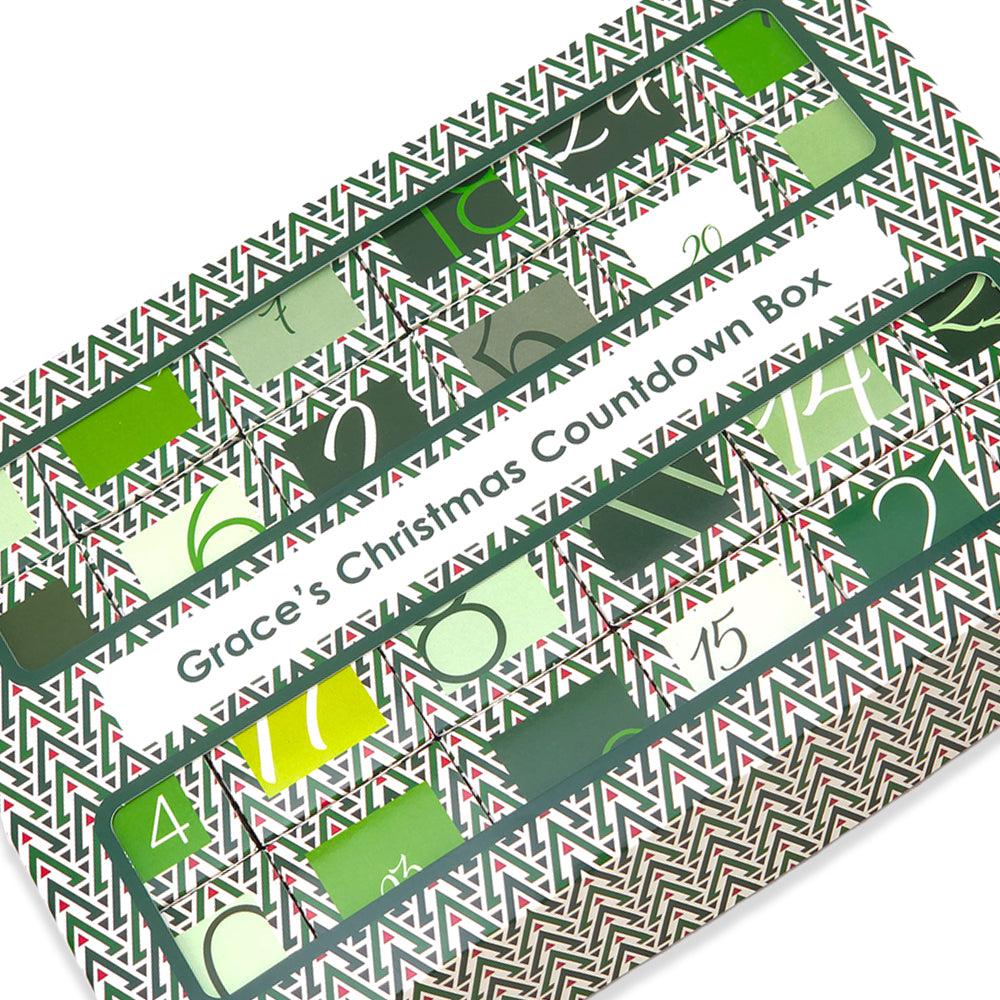 Personalised Advent Calendar Kit | 24 Cubes &amp; Outer Box | Geometric Christmas